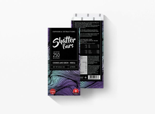 Euphoria Extractions – 500mg Shatter Bar – Milk Chocolate (Sativa) | Kootenay Botanicals Canada
