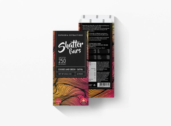 Euphoria Extractions – 500mg Shatter Bar – Milk Chocolate (Sativa) | Kootenay Botanicals Canada