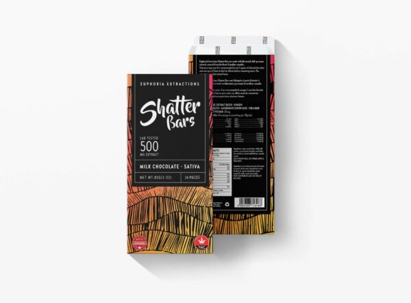 Euphoria Extractions – 500mg Shatter Bar – Milk Chocolate (Sativa) | Kootenay Botanicals Canada