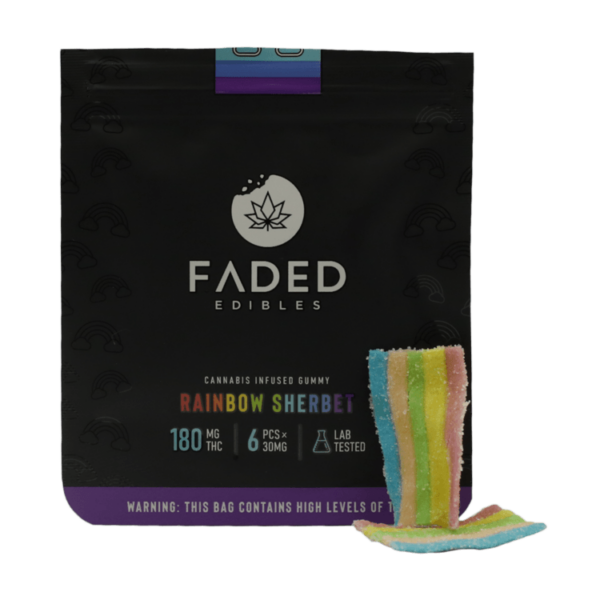 Faded Edibles – Rainbow Sherbet – 180mg | Kootenay Botanicals Canada