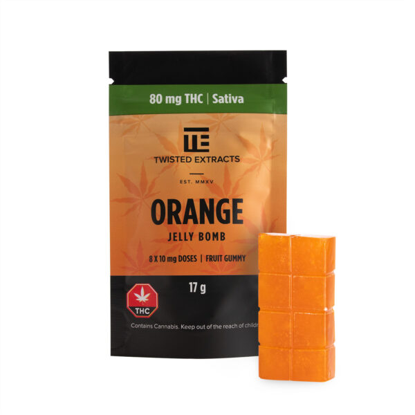 Twisted Extracts – Orange Jelly Bomb – Sativa – 80mg THC | Kootenay Botanicals Canada