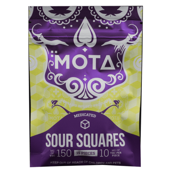 MOTA Edibles – Sour Squares – 150mg THC | Kootenay Botanicals Canada