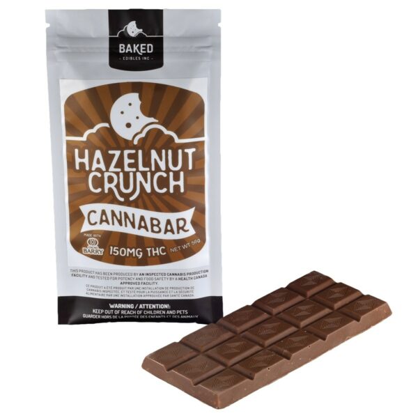 Baked Edibles – Chocolate Bar – Hazelnut Crunch 150mg THC | Kootenay Botanicals Canada