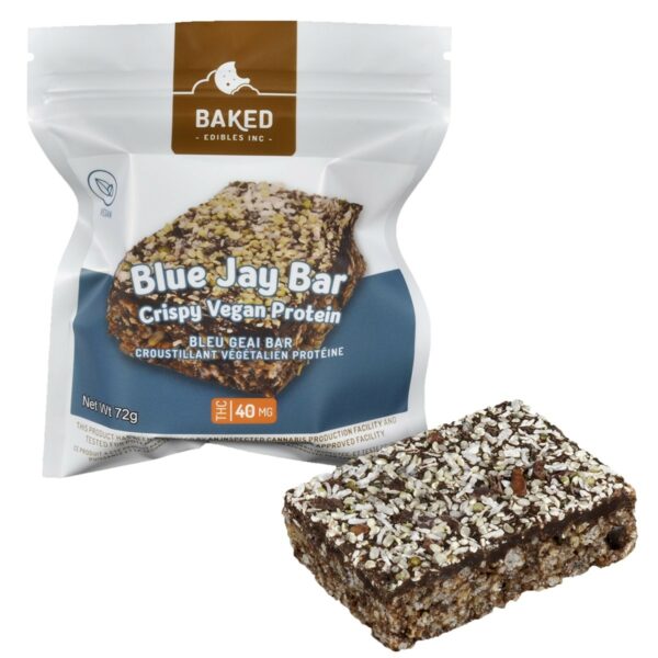 Baked Edibles – Crispy Vegan Blue Jay Bar 40mg THC | Kootenay Botanicals Canada