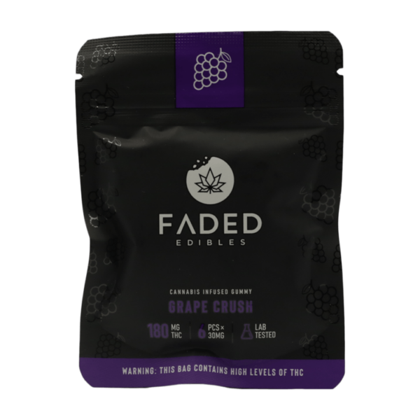 Faded Edibles – Grape Crush – 180mg | Kootenay Botanicals Canada