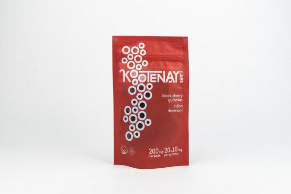 Kootenay Labs – Indica Gummies – Black Cherry – 200mg THC | Kootenay Botanicals Canada