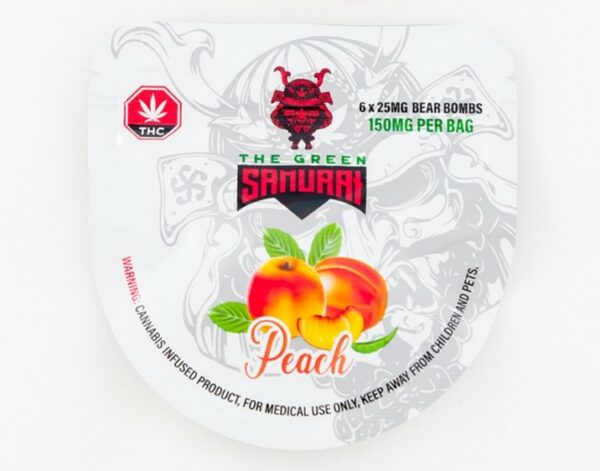 The Green Samurai – Peach Gummies – 150mg | Kootenay Botanicals Canada