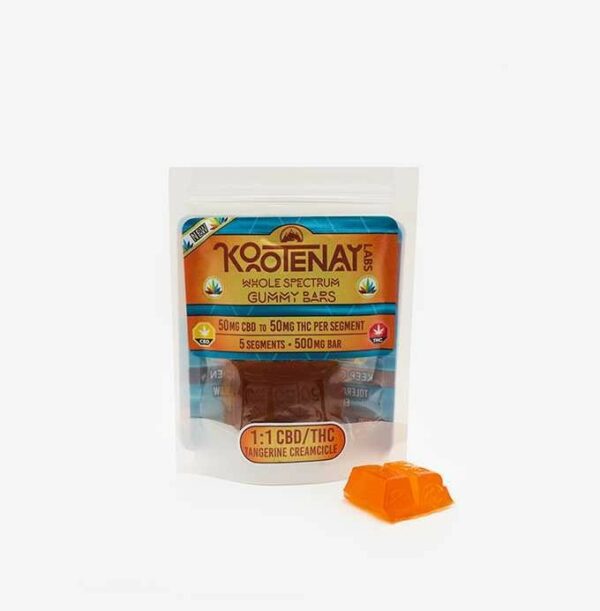 Kootenay Labs – 1:1 Tangerine Creamsicle Gummy – (500mg total) | Kootenay Botanicals Canada