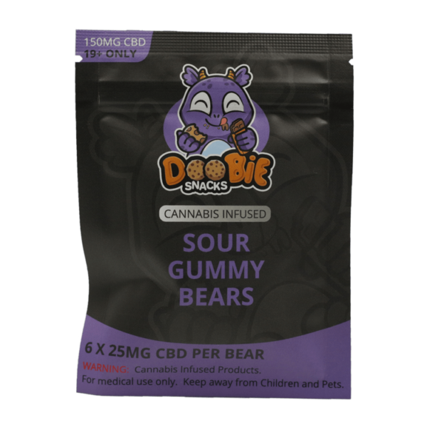 Doobie Snacks – CBD Sour Gummy Bears – 150mg CBD | Kootenay Botanicals Canada