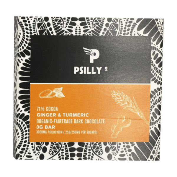 Psilly – Dark Chocolate Bar – Ginger & Turmeric | Kootenay Botanicals Canada
