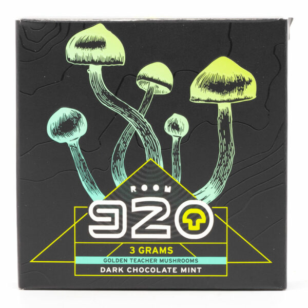 Room 920 – Mushroom Chocolate Bar – Dark Chocolate Mint – 3 grams | Kootenay Botanicals Canada