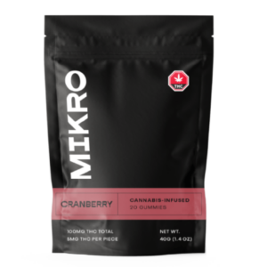 Mikro – THC Gummies – 100mg THC – Cranberry | Kootenay Botanicals Canada