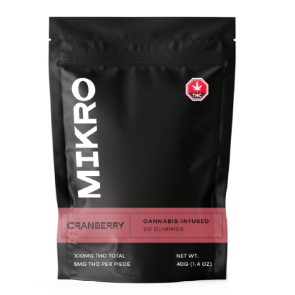 Mikro – THC Gummies – 100mg THC – Cranberry | Kootenay Botanicals Canada