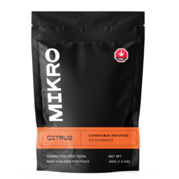 Mikro – 1:1 THC/CBD Gummies – 100mg – Citrus | Kootenay Botanicals Canada