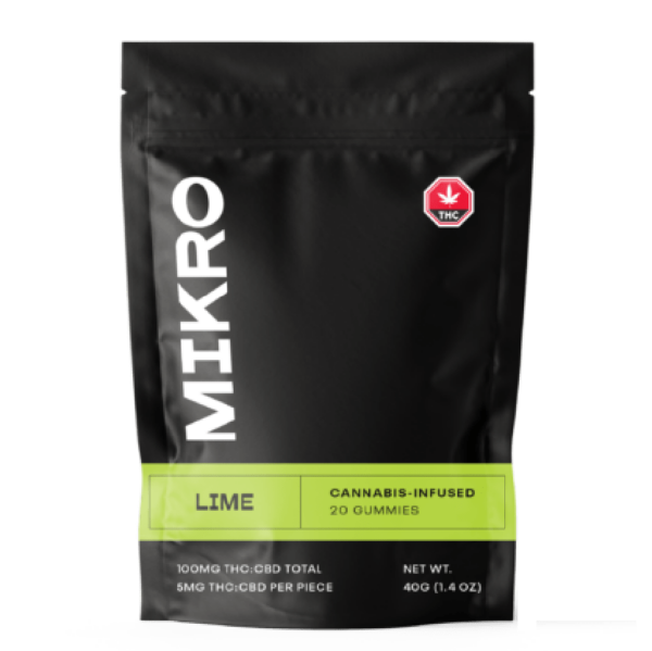 Mikro – 1:1 THC/CBD Gummies – 100mg – Lime | Kootenay Botanicals Canada