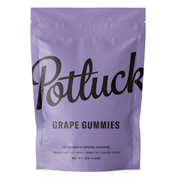 Potluck Extracts – Grape Gummies (1:1) – 100mg THC / 100mg CBD | Kootenay Botanicals Canada