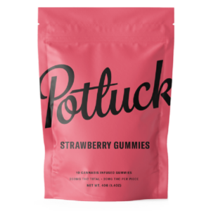 Potluck Extracts – Strawberry Gummies – 200mg THC | Kootenay Botanicals Canada