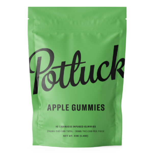 Potluck Extracts – Apple Gummies (1:1) – 100mg THC / 100mg CBD | Kootenay Botanicals Canada