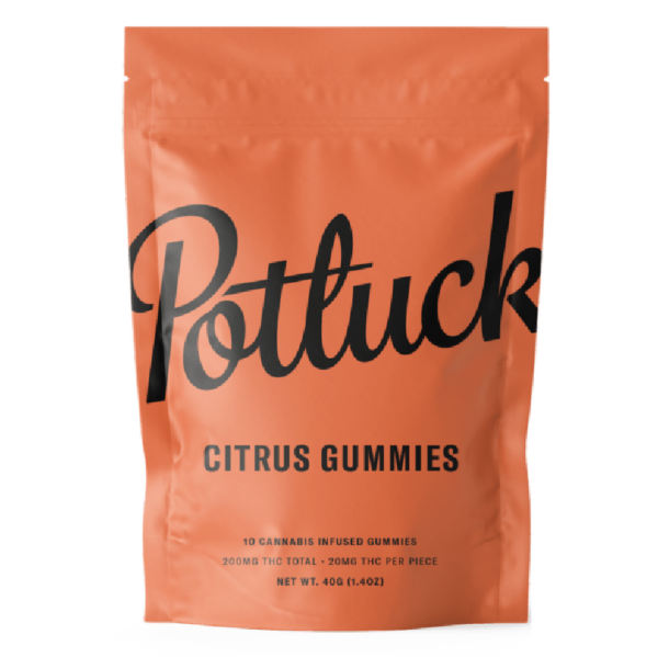 Potluck Extracts – Citrus Gummies – 200mg THC | Kootenay Botanicals Canada