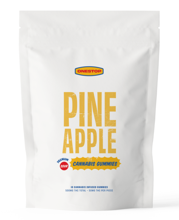 OneStop – Sour Pineapple THC Gummies 500mg | Kootenay Botanicals Canada