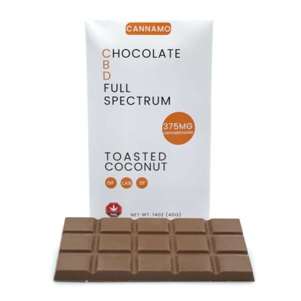 Cannamo – Full Spectrum CBD Chocolate – 375mg – Toasted Coconut | Kootenay Botanicals Canada